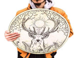 Large Shaman Drum Spirit Music Hand Drum with Drumstick Handmade Shaman Drum Home Decor V1294-YM0717-10353098