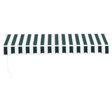 Instahut Retractable Folding Arm Awning Manual Sunshade 3Mx2.5M Green White AWN-B-ARM-30X25-GNWH