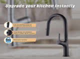 Kitchen Laundry Bathroom Basin Sink Pull Out Mixer Tap Faucet in Black V63-847991