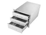 18x23 Outdoor Kitchen Stainless Steel Triple Access BBQ Drawers with Chrome Handle, 18 x23 x 23 V952-18X23YC3CBXGCTG01V0