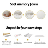 Giselle Bedding Memory Foam Mattress Topper 7-Zone Airflow Pad 8cm Double White MATTRESS-TOP-7ZONE-8-D