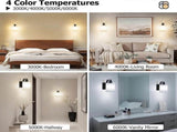 Battery Operated Wall Sconces Set of 2, Rechargeable LED, Touch & Remote Control, Black V1263-JX-5790