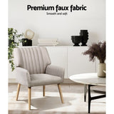 Artiss 2X Armchair Faux Fabric Beige UPHO-C-ARM-5098-BGX2