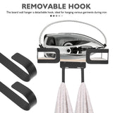 Ironing Board Hanger Wall Mount Black Metal with Removable Hook for Home Storage V1369-AZ3-W-18797