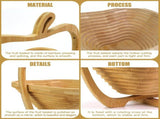 Apple Shaped Collapsible Bamboo Fruit Foldable Fruit Bowl Holder & Snack Dry Fruit Storage V1188-MS-909-001