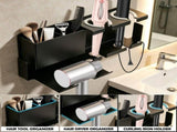 Wooden Hair Tool Organizer Wall Mounted Dual Installation Options Space Saving Design for Curling V1366-AZ2-W-15063