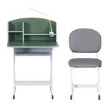 Keezi Kids Study Desk Chair Set Adjustable Ergonomic Table LED Lamp Green KTC-A-STU-BS-GN