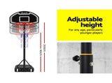 Everfit 2.1M Basketball Hoop Stand System Adjustable Portable Pro Kids Black BAS-HOOP-210-L-BK