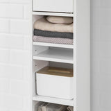 White Tall Bathroom Cabinet High Storage V178-63384