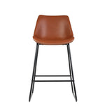 Artiss Bar Stools Kitchen Counter Barstools Leather Metal Chairs Brown x2 BA-TW-8068-BRX2