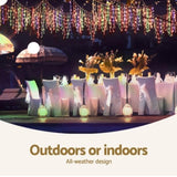 12.5M Christmas Lights Solar Icicle String Light Multi Colour Jingle Jollys XMAS-LED-500-IC-MC-SLA