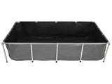 Canvas Fish Pond, 1781.3L Above Ground Fish Pond, PVC Koi Tank with Clear Viewing Panel, Rectangular V952-DSYCHSDTMC21LEAON002V0