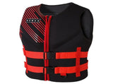 buoyancy vest, fishing vest, snorkeling vest, river tracing, water sports, adjustable straps, V1102-153-44141-RED-L
