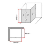 1000 x 900mm Frameless 10mm Glass Shower Screen By Della Francesca V63-830661