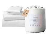 4pc 1000 Thread Count Cotton Rich King Bed Sheet Gift Pack CVC Microfibre Blend in White CVC-10KS-WH