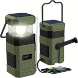 AM FM radio, NOAA weather alert radio, hand crank emergency radio, solar camping light, Bluetooth V1102-132-62617-GRN-HIGH-ENDCONFIGURATION