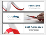 Flexible Quarter Round Molding, Mini Peel and Stick Rubber Trim Molding for Wall Edge Floor V1258-DP02-C-1358