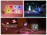 4Pcs 6" Wooden LED Light Stand Base, Colorful Light Rectangle Wood Display Pedestal Led Light Base V1192-AZ-W-3687