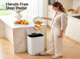 Cefito 30L Pedal Rubbish Bin Kitchen Trash Garbage Waste Can Soft Close White RB-30L-1C-WH