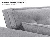 Elle Button-Tufted Fabric Sofa Bed with Cushions by Sarantino Light Grey SOFA-M1910-LNN-LGY