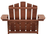 Gardeon 3PC Adirondack Outdoor Table and Chairs Wooden Beach Chair Brown FF-BEACH-UF-CH-BR-3PC