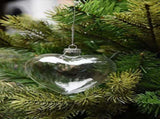 10 Pack Iridescent Glass Heart Ornaments Fillable Baubles for Christmas Party Wedding DIY Craft V382-HEARTBAUBLEX10