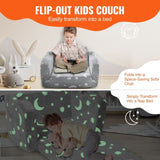 Fold-out Kids Sofa, Glow-in-the-Dark Kids Couch Chair, 2-in-1 Children Convertible Sofa to Lounger, V952-ETSFZDSF00008T8FPV0