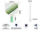 2PCS White Striped Fiberglass Pickleball Paddles & 4PCS Balls Set with Black Carry Bag - Shock V888-ELOSUNG49744