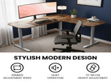 FORTIA Corner Standing Desk, 160x140cm, 72-118cm Sit to Stand Up Electric Height Adjustable, Walnut V219-ADKCORFOR1WLSA
