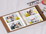 Photo Album 4x6 200 Photos, Genuine Leather Photo Albums with Writing Space with 30 Writing Paper, V1258-DP02-C-1196