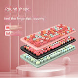 Wireless Keyboard & Mouse Combo - Retro Round Keycaps, 2.4GHz Ergonomic Design V888-ELOSUNG35106