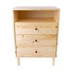 Jamie Tallboy 3 Chest of Drawers Solid Pine Wood Bed Storage Cabinet - Natural V315-VHNB-NEO-04