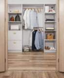BASEL WALK IN WARDROBE KIT - WHITE - VJ PANEL - HALF MOON BRASS V164-ECW5V04G