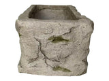 Aged Rectangular Planter w Angel 37cm V637-49482PLN