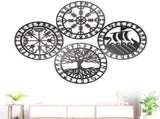 Metallic Viking Wall Art Nordic Compass Decor for Bedroom Living Room V1188-MA60-25199-1
