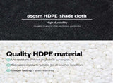 Instahut Shade Cloth Sun Shade Fabric Patio UV Resistant Black 10x2m SH-CL-DL-2X10M-85-BK