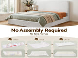Artiss Double Bed Frame Boucle Fabric Vacuum Compressed Beds Removable Washable Cover BFRAME-FOAM-SOLIS-D-WH