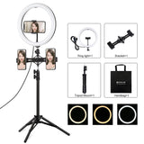 11.8 Led Ring Light With Tripod & Dual Phone Brackets - Usb 3 Modes Dual Colour Temperature V562-B4603TKP