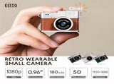 Mini camera retro version, wearable mini camera - 1080P high-definition video, 0.96-inch IPS screen, V1105-YAZXJ-01