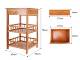 P&P Bamboo Bedside Table Nightstand Smooth Storage Side End Table with Drawers for Small Spaces V767-XJJ227-M-G2