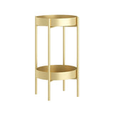 SOGA 2 Layer 50cm Gold Metal Plant Stand Flower Pot Holder Corner Shelving Rack Indoor Display FPOTH50GLD