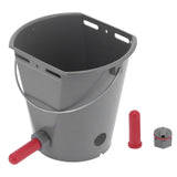 8L Feeder Bucket with 2 Nipple Milk Feeding Barrel Livestock Farm Accessory GrayFor Calf V1294-YM0901-3111210205111