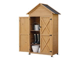 Gardeon Outdoor Storage Cabinet Cupboard Tool Organizer Shed Adjustable Natural OSC-CABI-WOOD-DD-BR
