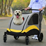 Extra Large Dog Stroller Foldable Pet Pushchair with Doors V767-P-XL121-XL-G1