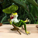 Mini Frog Garden Decor for Outside Miniature Frog Figurines Plant Decorations for Pots, Creative V1369-AZ3-W-10063