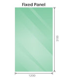 120x210cm Glass Shower Screen with Nickel U-Brackets and Square Pole V63-926681