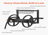 Wall Mounted Garden Hose Reel 125ft 5/8 in Metal Hose Reel with Basket V952-GQSSGJP125FTTLQ5I002V0