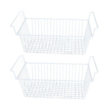 2Pcs Freezer Organizer Bins Steel Wire Large Capacity Strong Bearing Freezer Basket with Handle for V1294-YM0706-3113230181212