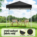 Instahut Gazebo 2x2m Outdoor Patio Garden Marquee Shade Black GAZEBO-T-2X2-F-EC-BK