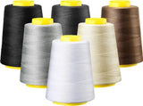 6 Rolls 3000 Yard Each Serger Thread Polyester Cones Spool Thread for Sewing Serger Overlock V1188-CYX-LHJ-865